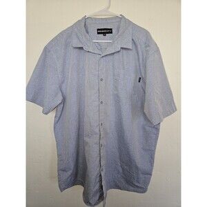 Molokai Surf Co Men's Short Sleeve Button Down Shirt, Heather Light Blue, XXL